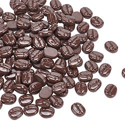 Nbeads 120 pz cabochon decoden in resina opaca, cibo imitazione, chicco di caffè, marrone noce di cocco, 17x13.5x6mm