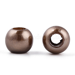 Abs kunststoff nachahmung perle europäische perlen, großes Loch Rondell Perlen, Kamel, 11.5~12x10 mm, Bohrung: 5 mm