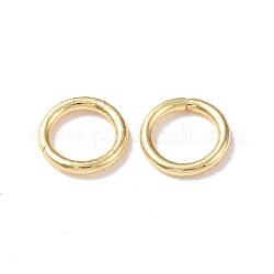 Anillas de latón opean, anillo redondo, real 18k chapado en oro, 15 calibre, 8x1.5mm, diámetro interior: 6 mm