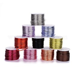 (vente de clôture défectueuse), fil d'aluminium rond, fil d'artisanat en métal pliable, avec bobine défectueuse, couleur mixte, 1~3mm