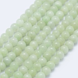 Perline giadeite naturale fili, tondo, 4~4.5mm, Foro: 0.7 mm, circa 96pcs/filo, 15.75 pollice (40 cm)
