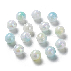 Perle acriliche opache bicolore, tondo, acquamarina, 10mm, Foro: 1.8 mm, circa 1020pcs/500g
