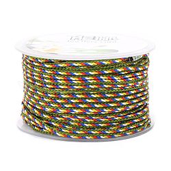Cordón trenzado de nailon decorativo multicolor, cuerda de nylon, para la decoración casera, embellecer disfraces, bolsas con cordones, verde mar oscuro, 2mm, alrededor de 25.1 yarda (23 m) / rollo