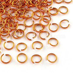Алюминиевая проволока открыты кольца прыжок, оранжевые, 20 датчик, 6x0.8 мм, внутренний диаметр: 5 мм, Около 817 шт / 19 г