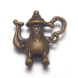 Pendentifs en alliage de style tibétain, Bouilloire, bronze antique, sans plomb et sans cadmium, 18.5x17x5mm, Trou: 2mm