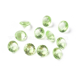 Cabujones transparentes puntiagudos de vidrio, forma de diamante, para manualidades diy fabricación de joyas, amarillo verdoso, 4.5x2.5~3mm