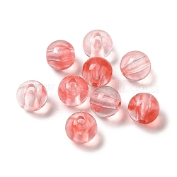 Abalorios de acrílico transparentes, redondo, tomate, 9.5mm, agujero: 2 mm, 940 unidades / 500 g