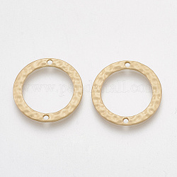 Conectores de enlaces de aleación de superficie lisa, anillo, color dorado mate, 20x1.5mm, agujero: 1 mm
