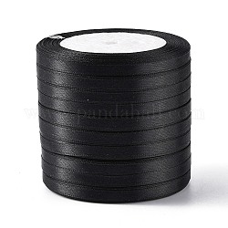 Accesorios para prendas de vestir Cinta de raso de 1/4 pulgada (6 mm), negro, 25yards / rodillo (22.86 m / rollo)