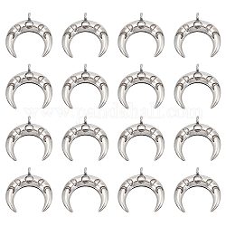 SUNNYCLUE 1 Box 20Pcs Moon Charms Crescent Charm Tibetan Style Moon Phase Charm Antique Silver Double Horn Luna Moon Charms for Jewelry Making Charm DIY Necklace Earrings Keychain Craft Supplies