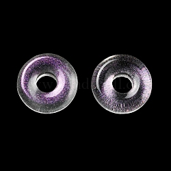 Transparentem Glas European Beads, Großloch perlen, Donut, blau violett, 10x3 mm, Bohrung: 3.0~4.3 mm