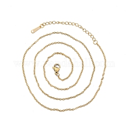 304 collar de cadenas de cable de acero inoxidable para hombres y mujeres, dorado, amplia: 1.5 mm, 19.69 pulgada (50 cm)