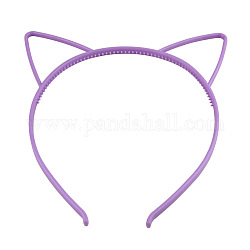 Милые пластиковые резинки для волос с кошачьими ушками, аксессуары для волос для девочек, средне фиолетовый, 165x145x6 мм