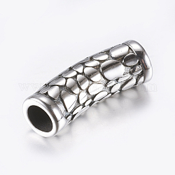 316 cierres magnéticos de acero inoxidable quirúrgico con extremos para pegar, tubo, plata antigua, 28x10mm, agujero: 6 mm