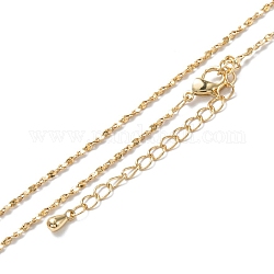 Laiton colliers de chaîne de lien, Plaqué longue durée, véritable 18k plaqué or, 16.54 pouce (42 cm)