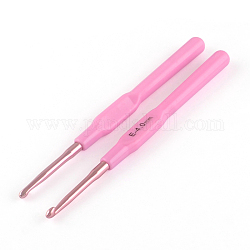 Алюминиевые крючки с пластмассовой ручкой покрыты, розовый жемчуг, штифты : 4.0 мм, 140x9x7.5 мм
