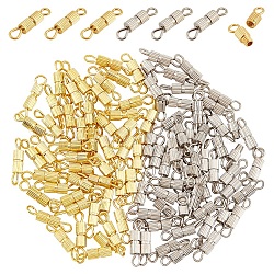 Nbeads 100 шт. 2 цвета латунные винтовые застежки, платиной и золотом, 13~14x3 мм, 50 шт / цвет