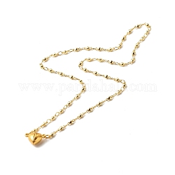 Collar de cierres de aleación de corazón magnético para niña mujer, collar de cadenas de eslabones de latón, dorado, 16.14 pulgada (41 cm)