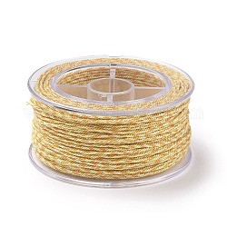 Хлопковый шнур макраме, плетеная веревка, с пластиковой катушкой, для настенного крепления, ремесла, Подарочная упаковка, бледно золотарник, 1.2 мм, около 26.25 ярда (24 м) / рулон