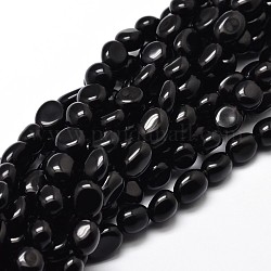 Gefärbte natürliche Obsidian-Nuggets-Perlenstränge, 5~10x6~7x3~7 mm, Bohrung: 1 mm, ungefähr 14.9 Zoll ~ 15.7 Zoll