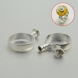 Silver Tone Brass Ring Components for European Beads, 17mm