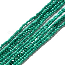 Chapelets de perles en howlite naturelle, teinte, ronde, verte, 2mm, Trou: 0.6mm, Environ 198 pcs/chapelet, 15.20 pouce (38.6 cm)
