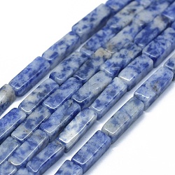 Натуральное синее пятно нитки из бисера яшмы, кубоид, 12.5~13.5x3~5x3~4.5 мм, отверстие : 1 мм, около 30~32 шт / нитка, 15.1~15.9 дюйм (38.5~40.5 см)