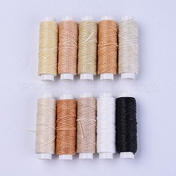 Швейные нитки, плоский прочный сильный ограниченный, нитки из полиэстера, разноцветные, 0.8x0.3 мм, около 16.4 ярда (15 м) / рулон, 10 рулонов / мешок