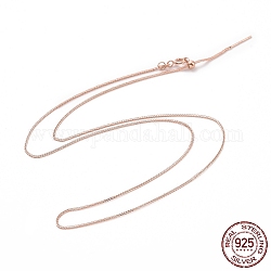 925 колье из стерлингового серебра с пшеничными цепями для женщин, розовое золото , 17.72 дюйм (45 см)