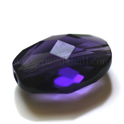 Perles d'imitation cristal autrichien, grade AAA, facette, ovale, indigo, 13x10x7mm, Trou: 0.9~1mm