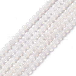Bianco naturale agata fili di perline, grado a, tondo, 2.5~3mm, Foro: 0.7 mm, circa 131pcs/filo, 15.75 pollice (40 cm)