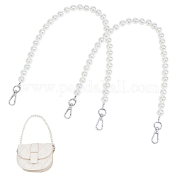 Ph pandahall 2 chaîne de perles pour sac, 13mm blanc perle perle poignée chaîne bourse chaîne remplacement sac chaîne décoratif sac à main sangle avec platine mousqueton fermoirs pour bricolage sac à main portefeuille embrayage fourre-tout