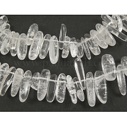 Schegge di cristallo naturali fili di perline, 12~22x5~7mm, Foro: 1 mm, 14~15 pollice