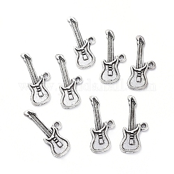 Tibetan Style Alloy Pendants, Lead Free and Cadmium Free, Guitar, Antique Silver, 26x10x2mm, Hole: 1mm