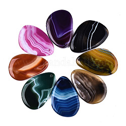 Ciondoli in agata brasiliana naturale tinta grande, ovale, colore misto, 58~60x38~40x5~7mm, Foro: 2 mm