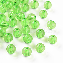Transparente Acryl Perlen, Runde, Rasen grün, 10x9 mm, Bohrung: 2 mm, ca. 940 Stk. / 500 g