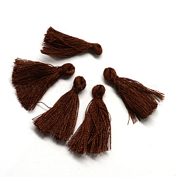 Handgemachte Quastendekorationen aus Polycotton (Polyester-Baumwolle), Anhänger Dekorationen, braun, 29~35 mm