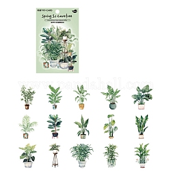 30 Stück wasserdichte Haustier-Dekorationsaufkleber für Pflanzen, selbstklebende Pflanzenaufkleber, für diy scrapbooking, mittleres Seegrün, 34~55 mm