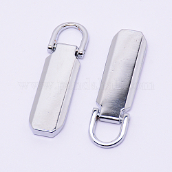 Accessoires de languette de remplacement en alliage de zinc, pour bagages valise sac à dos veste sacs manteau, platine, 41x12x4mm, Trou: 7x8mm