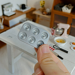 Mini-Kuchenbackform aus Legierung, für Puppenhaus-Küchenzubehör, Donut, 22x15x3 mm