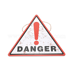 Cartelli di avvertimento appesi in banda stagnata, triangolo, parola pericolo, fumo bianco, 300x343x6mm
