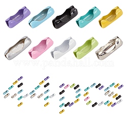 Sunnyclue 44 Uds 10 colores conectores de cadena de bolas de latón, color mezclado, 10x3.5mm, agujero: 3 mm