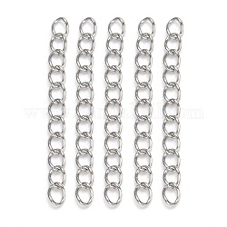304 Stainless Steel Chain Extenders, Stainless Steel Color, 47~53x3mm