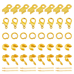 DICOSMETIC 1 Sets Jewelry Making Sets Alloy Lobster Claw Clasp Open Jump Ring Crimp Beads Covers Brass Chain Extender Golden Bead Tip Necklace Bracelet Connector DIY Bracelet Jewelry Making