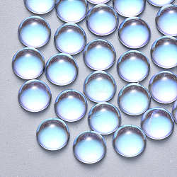 Transparente Glas Cabochons, ab Farbe plattiert, halbrund / Dome, klar ab, 8x4 mm