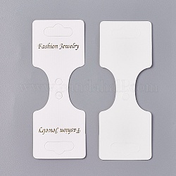Papier-Display-Karte, für Halskette verwendet, weiß, 10.2x3.8x0.05 cm