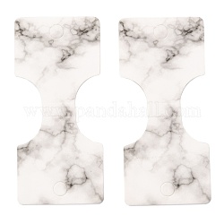 Cartes d'affichage de cravates de cheveux de papier, rectangle avec motif en marbre, noir, 8.8x4x0.04 cm, 100 pcs /sachet 