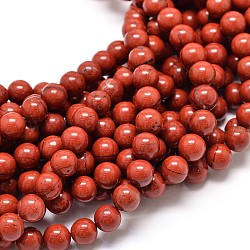 Grade A d'un jaspe rouge naturel brins de perles, ronde, 4mm, Trou: 1mm, Environ 90 pcs/chapelet, 15.5 pouce