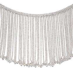 Benecreat46cmアイアンラインストーンカップチェーン  タッセルチェーン  ウェディングドレスの装飾的なラインストーンチェーン  カード用紙付き  クリスタル  140x3~4mm