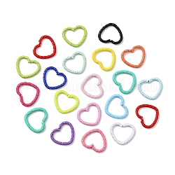 Связывающий железо кольцо, открываемый, текстурированное сердце, разноцветные, 12x9 мм